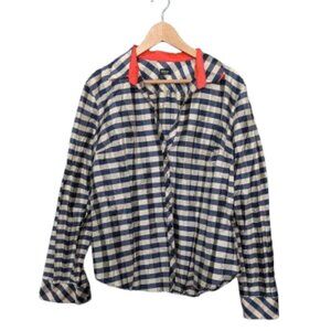 Beluva Webster Check Blouse with Contrast Cuffs